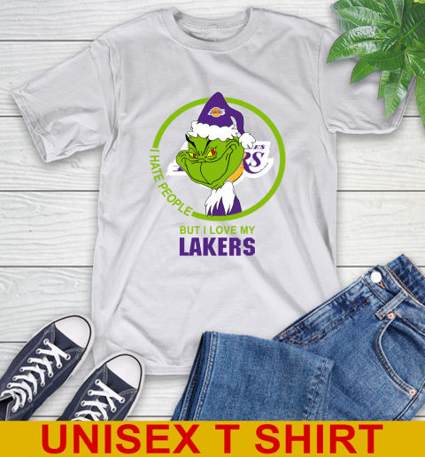 Los Angeles Lakers NBA Christmas Grinch I Hate People But I Love My Favorite Basketball Team T-Shirt 12