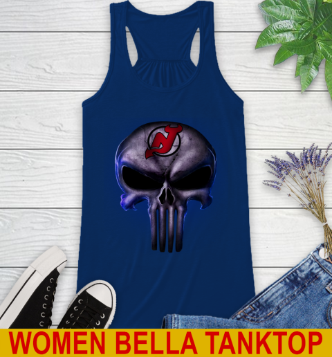 New Jersey Devils NHL Hockey Punisher Skull Sports Racerback Tank 7