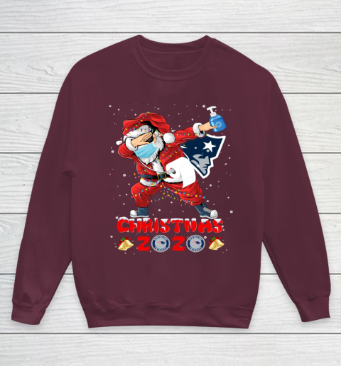 New England Patriots Funny Santa Claus Dabbing Christmas 2020 NFL Youth Sweatshirt 4