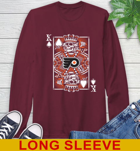 Philadelphia Flyers NHL Hockey The King Of Spades Death Cards Shirt Long Sleeve T-Shirt 7