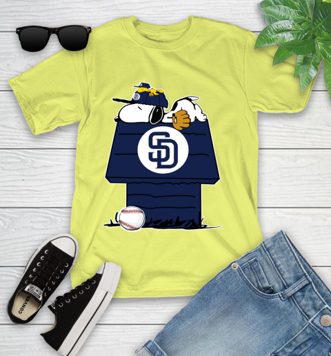 MLB San Diego Padres Snoopy Woodstock The Peanuts Movie Baseball T Shirt Youth T-Shirt 8
