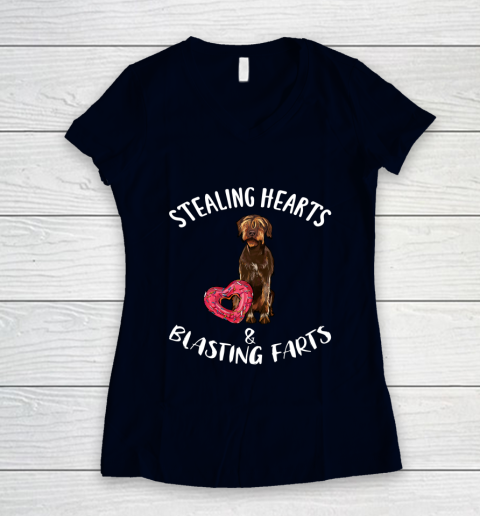 Stealing Hearts Blasting Farts Wirehaired Pointing Griffon Women's V-Neck T-Shirt 2
