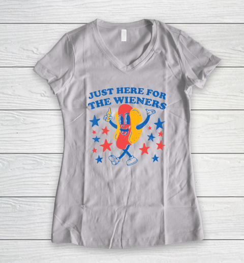 Hot Dog I'm Just Here For The 4Th Of July Women's V-Neck T-Shirt