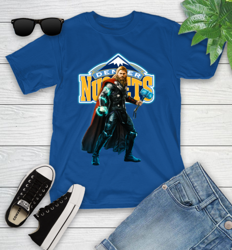 NBA Thor Avengers Endgame Basketball Denver Nuggets Youth T-Shirt 9