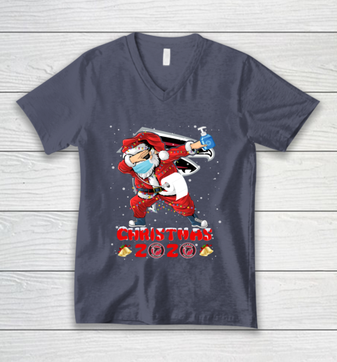 Atlanta Falcons Funny Santa Claus Dabbing Christmas 2020 NFL V-Neck T-Shirt 7