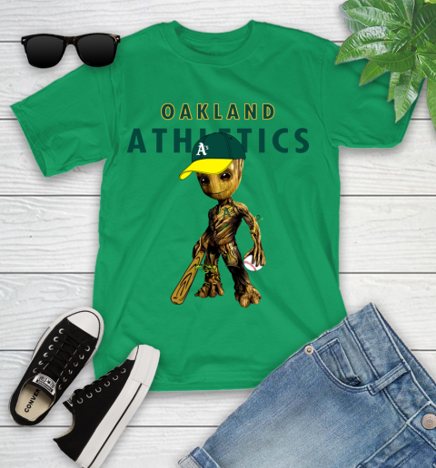 MLB Oakland Athletics Groot Guardians Of The Galaxy Baseball Youth T-Shirt 6
