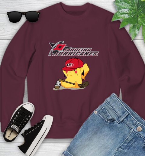 NHL Pikachu Hockey Sports Carolina Hurricanes Youth Sweatshirt 5