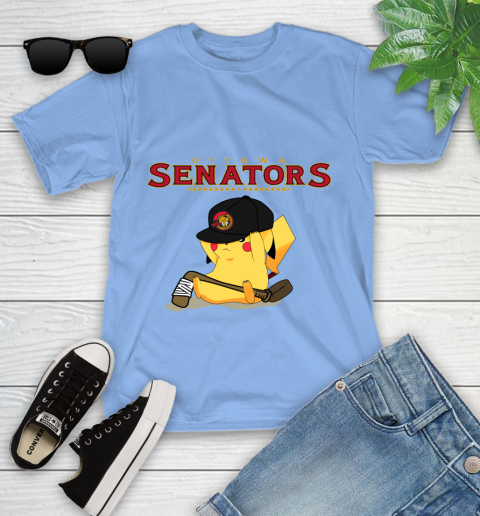 NHL Pikachu Hockey Sports Ottawa Senators Youth T-Shirt 11