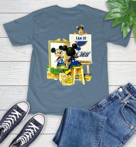 NHL Hockey St.Louis Blues Mickey Drawing Shirt 9