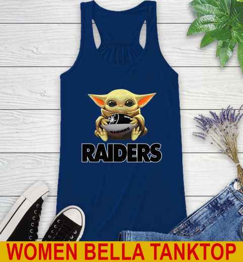 NFL Football Oakland Raiders Baby Yoda Star Wars Shirt Racerback Tank 9