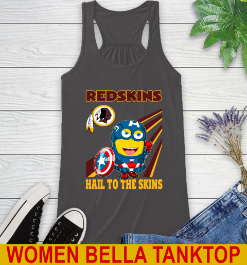 NFL Football Washington Redskins Captain America Marvel Avengers Minion Hail To The Skín Shirt Racerback Tank 10