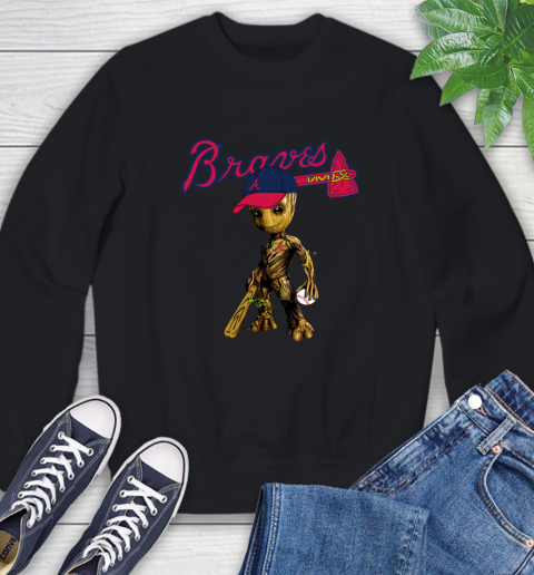 MLB Atlanta Braves Groot Guardians Of The Galaxy Baseball Sweatshirt 2