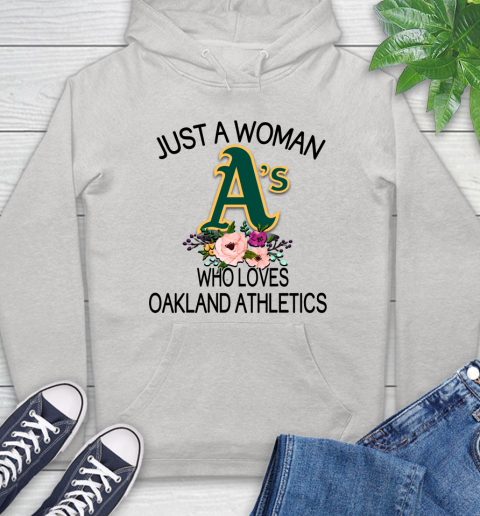 MLB Just A Woman Who Loves Oakland Athletics Baseball Sports Hoodie