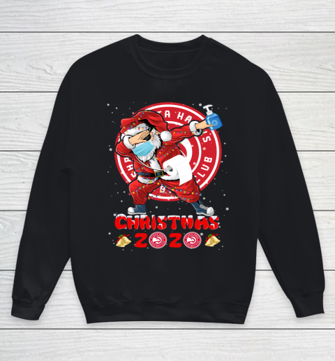 Atlanta Hawks Funny Santa Claus Dabbing Christmas 2020 NBA Youth Sweatshirt
