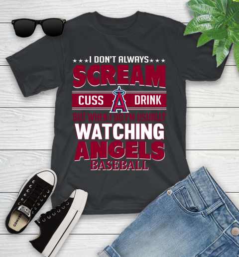 Los Angeles Angels MLB I Scream Cuss Drink When I'm Watching My Team Youth T-Shirt
