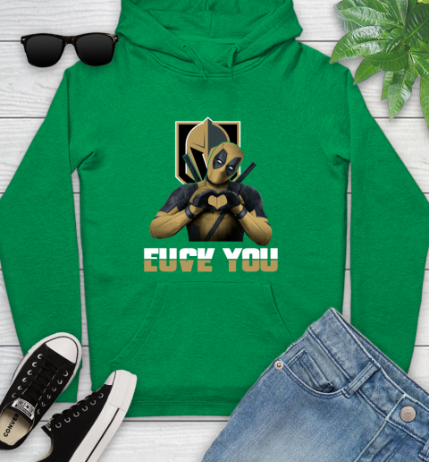 NHL Vegas Golden Knights Deadpool Love You Fuck You Hockey Sports Youth Hoodie 9
