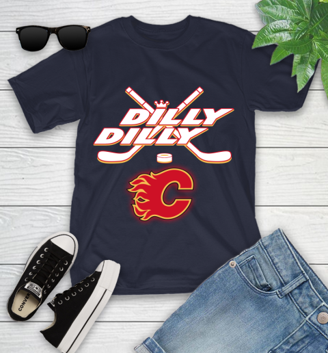 NHL Calgary Flames Dilly Dilly Hockey Sports Youth T-Shirt 3