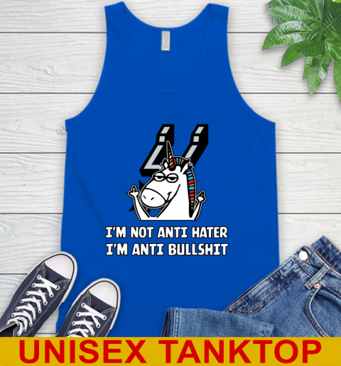 San Antonio Spurs NBA Basketball Unicorn I'm Not Anti Hater I'm Anti Bullshit Tank Top 5