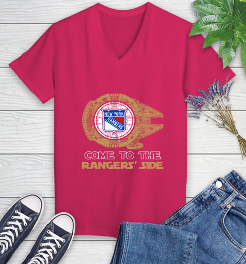 NHL Come To The New York Rangers Wars Hockey Sports Women's V-Neck T-Shirt 9