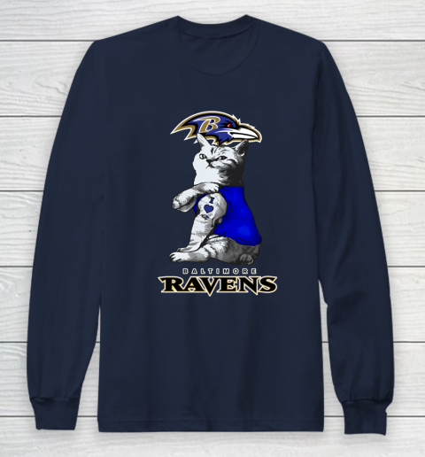 NFL Football My Cat Loves Baltimore Ravens Long Sleeve T-Shirt 2
