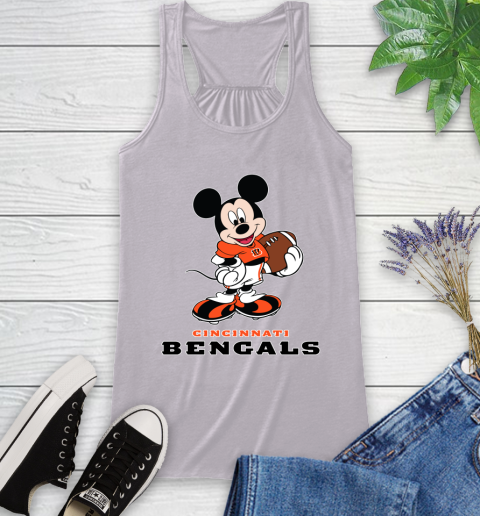 NFL Football Cincinnati Bengals Cheerful Mickey Mouse Shirt Racerback Tank 5