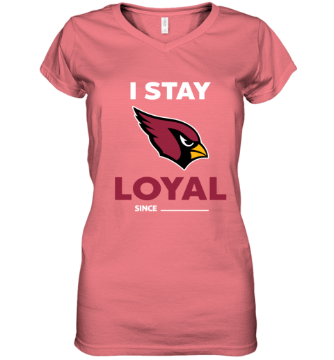 uzz5 arizona cardinals i stay loyal women v neck t shirt 39 front coral