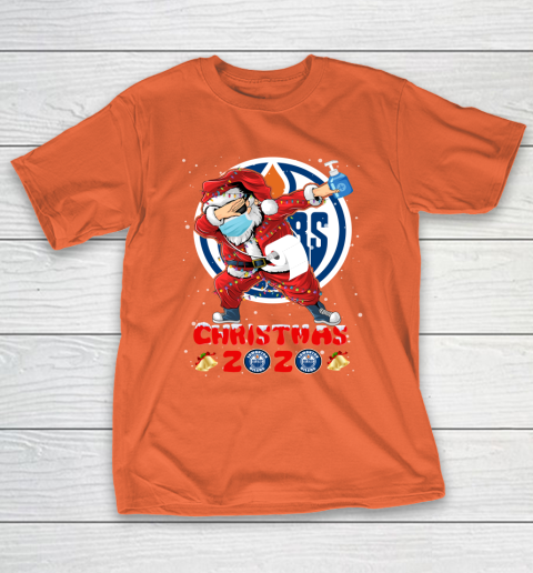 Edmonton Oilers Funny Santa Claus Dabbing Christmas 2020 NHL T-Shirt 4