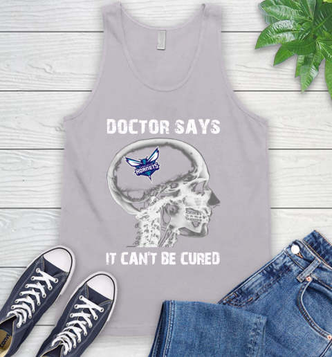 NBA Charlotte Hornets Basketball Skull It Can't Be Cured Shirt Tank Top 3