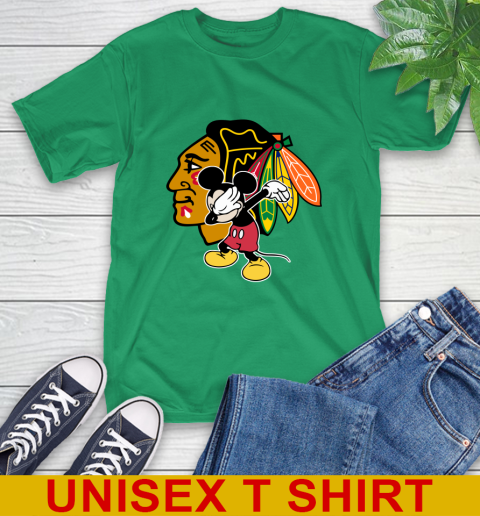 Chicago Blackhawks NHL Hockey Dabbing Mickey Disney Sports T-Shirt 7