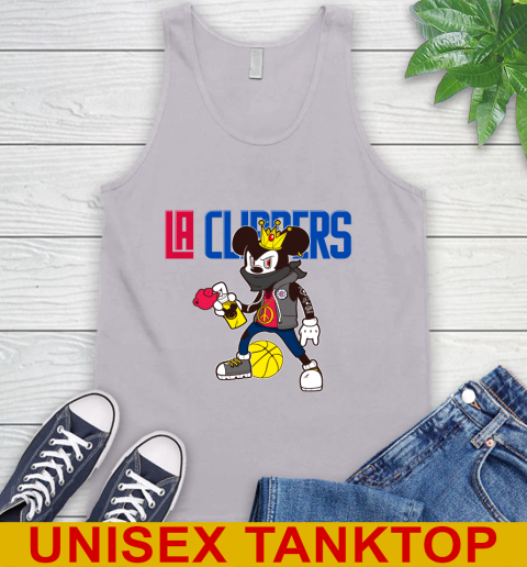 LA Clippers NBA Basketball Mickey Peace Sign Sports Tank Top - Image 5