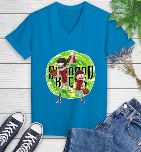 MLB Arizona Diamondbacks Rick And Morty Baseball Sports Women's V-Neck T-Shirt 7