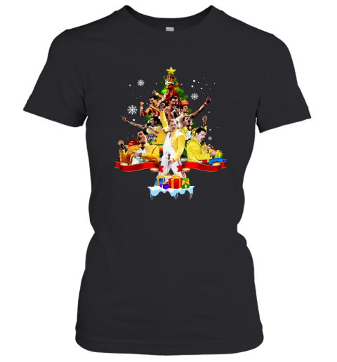 Freddie Mercury Christmas Tree T Shirt Women T-Shirt