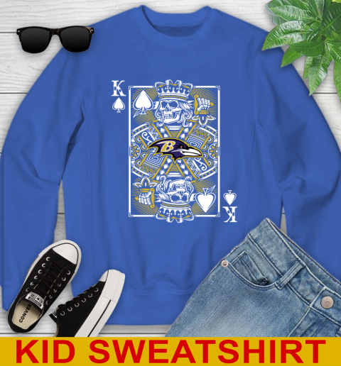 Baltimore Ravens NFL Football The King Of Spades Death Cards Shirt Youth Sweatshirt 6