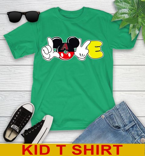 Arizona Diamondbacks MLB Baseball Love Mickey Disney Sports Youth T-Shirt 6