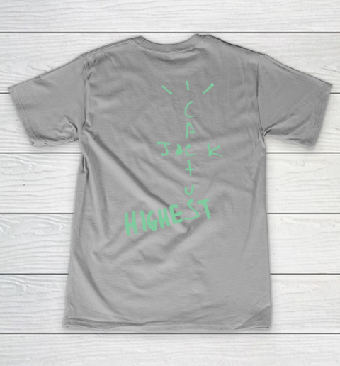 Travis Scott Jordan Cactus Jack Highest Olive Front And Back V-Neck T-Shirt 11