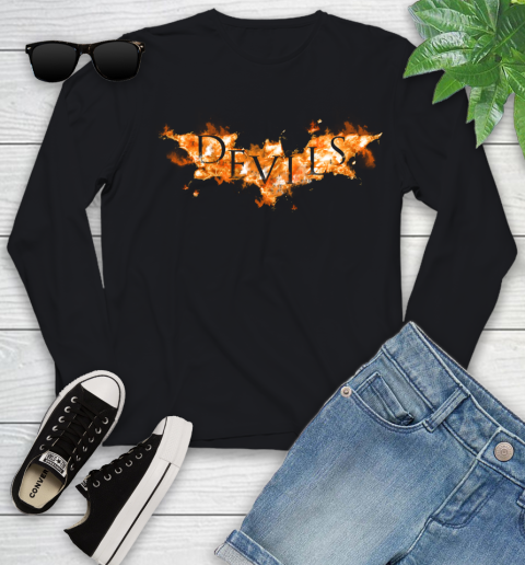 NHL New Jersey Devils Batman Logo DC Hockey Sports Shirts Youth Long Sleeve