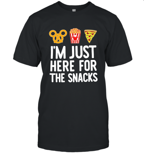 Mickey I Am Just Here For The Snacks Unisex Jersey Tee