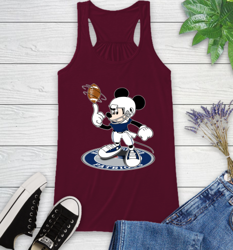 NFL Football New England Patriots Cheerful Mickey Disney Shirt Racerback Tank 3