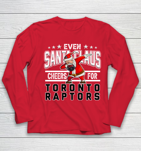 Toronto Raptors Even Santa Claus Cheers For Christmas NBA Youth Long Sleeve 8