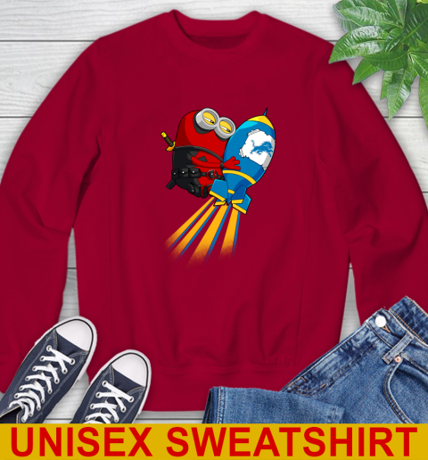 NFL Football Detroit Lions Deadpool Minion Marvel Shirt Sweatshirt 9