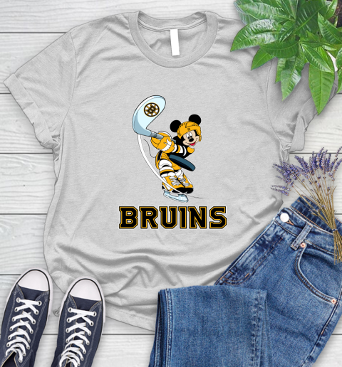 NHL Hockey Boston Bruins Cheerful Mickey Mouse Shirt Women's T-Shirt 2