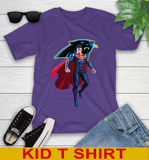 NFL Superman DC Sports Football Carolina Panthers Youth T-Shirt 4