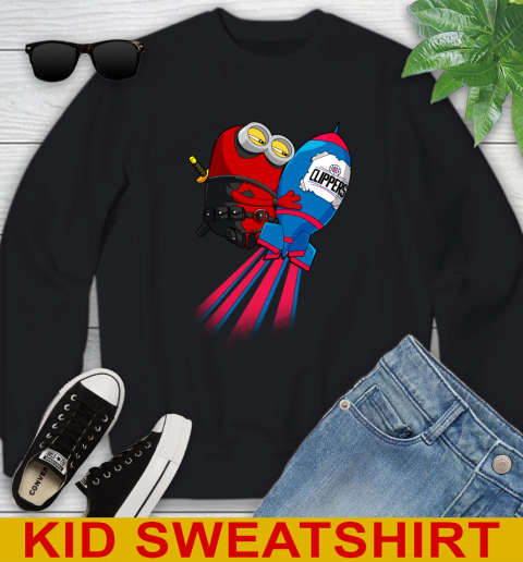 NBA Basketball LA Clippers Deadpool Minion Marvel Shirt Youth Sweatshirt