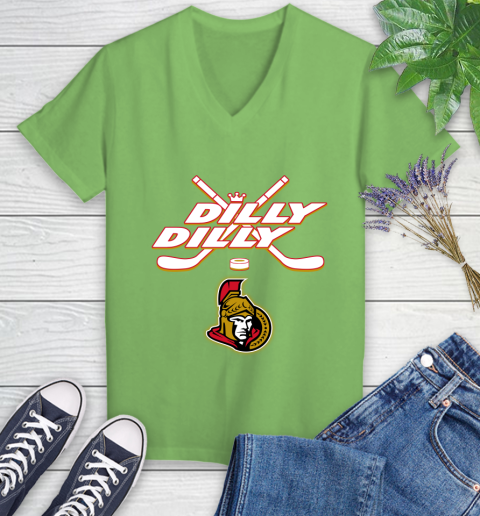 NHL Ottawa Senators Dilly Dilly Hockey Sports Women's V-Neck T-Shirt 11