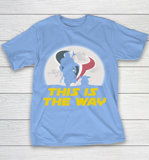 Houston Texans NFL Football Star Wars Yoda And Mandalorian This Is The Way Youth T-Shirt 8
