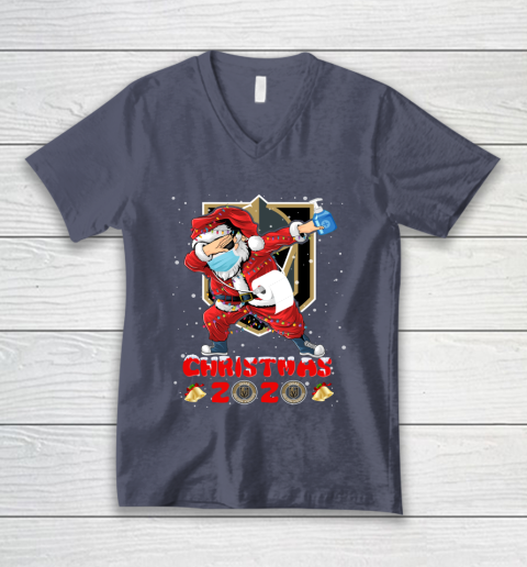 Vegas Golden Knights Funny Santa Claus Dabbing Christmas 2020 NHL V-Neck T-Shirt 7