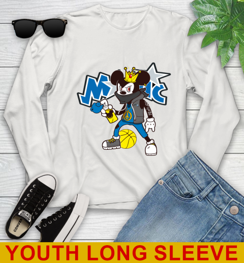 Orlando Magic NBA Basketball Mickey Peace Sign Sports Youth Long Sleeve 12