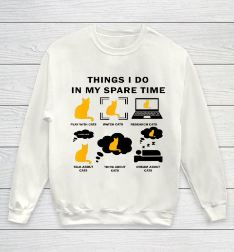Things I Do In My Spare Time Play With Cats Youth Sweatshirt