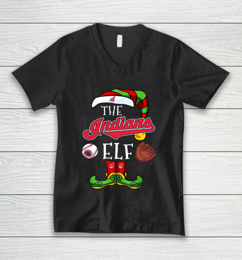 Cleveland Indians Christmas ELF Funny MLB V-Neck T-Shirt