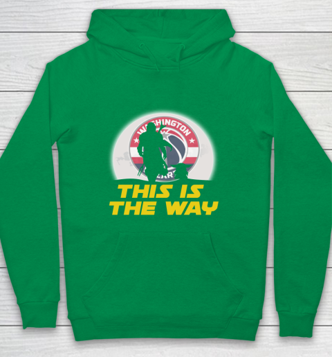 Washington Wizards NBA Basketball Star Wars Yoda And Mandalorian This Is The Way Youth Hoodie 4